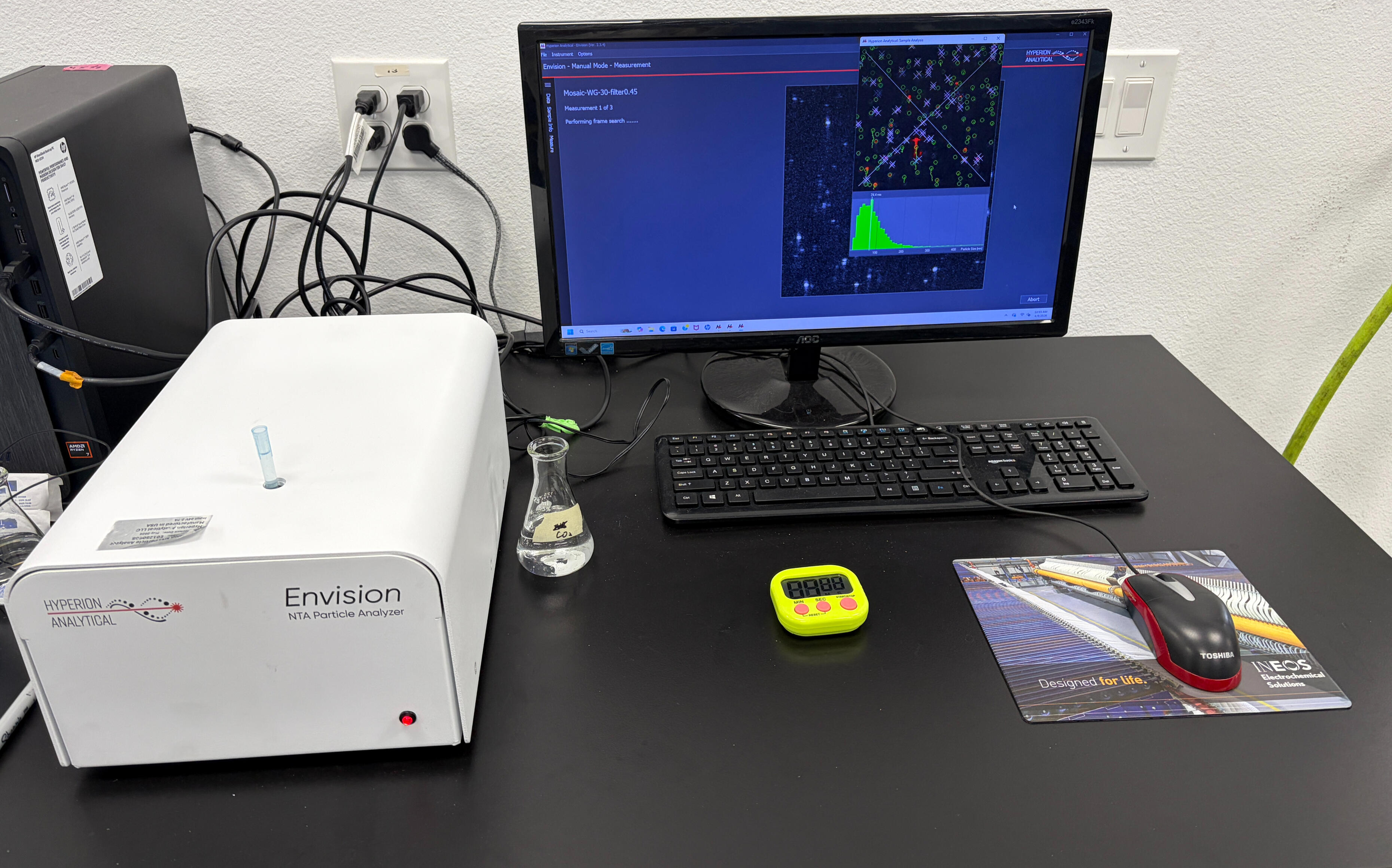 Envision NTA System Measuring Nanobubble Size and Concentration
